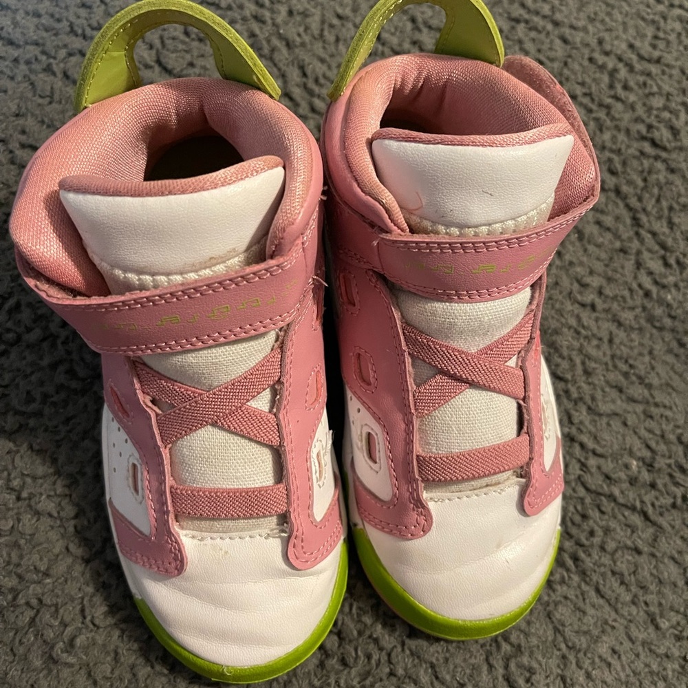 Toddler Pink & Green AIR JORDANS size 9C